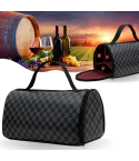 Wine Bag - Bolsa Porta Vinhos - Preto Xadrez 1