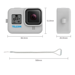 Capa de silicone p/ Hero 8 Com Cordão - TELESIN