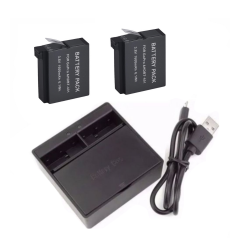 Kit Baterias e Carregador Duplo Hero 5/6/7 Black