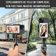 Tela Traseira Portátil Magnética para Celular Selfies e Vlog com Câmera Traseira