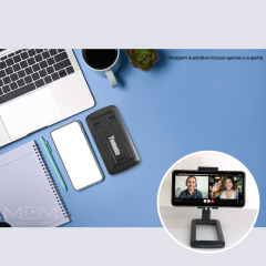 Suporte Celular Dobr&aacute;vel  Para Mesa Articulado Preto