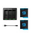 Carregador Triplo + 2 Baterias Hero 9 e 10 Black TELESIN